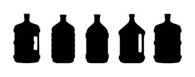 vector pictogram silhouet plastic fles voor schoon mineraalwater