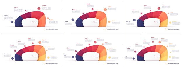 Vector vector pie chart infografische sjablonen in de vorm van een abstracte vorm