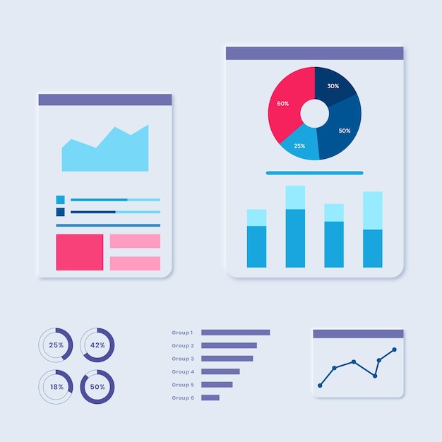 Vector pie chart and infographic