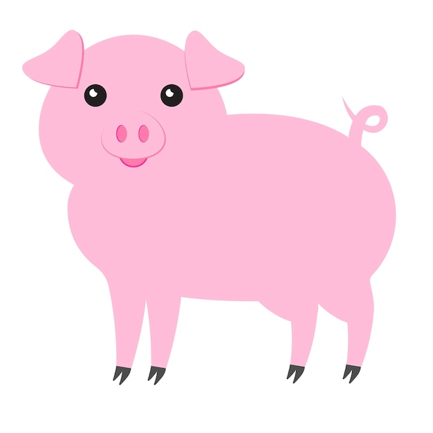 Vector pig isolated on white background