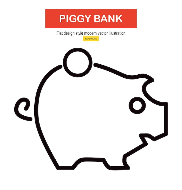 Vector piggy bank icon. Savings, economy concept.