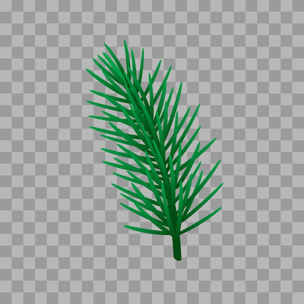 Vector vector pine tree branch fir twigs with green needles