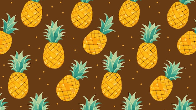 Vector vector pineapple fruit and floral pattern design pineapple pattern