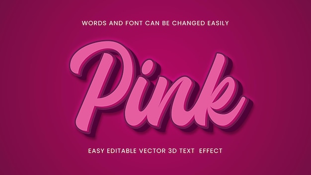 Vector pink 3d text style design