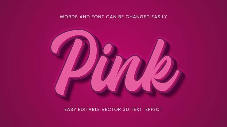 Vector vector pink 3d text style design