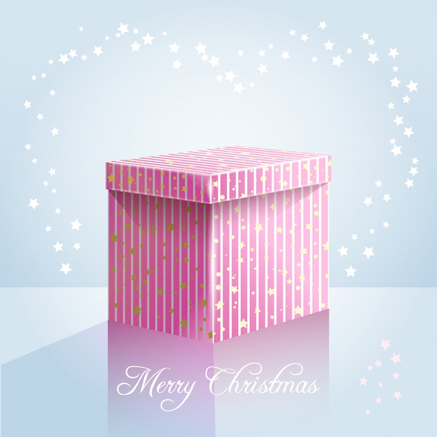 Vector pink box on light blue background