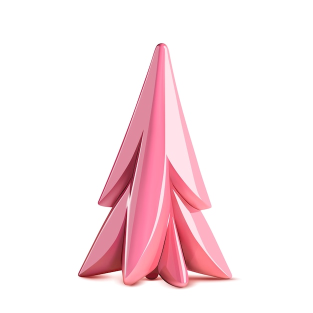 Vector pink christmas tree d render digital art