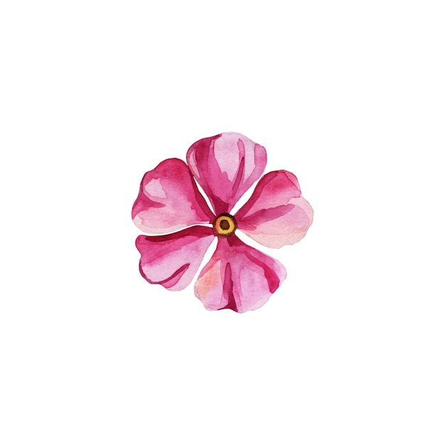 Vector pink flower isolated on white background. Watercolor element