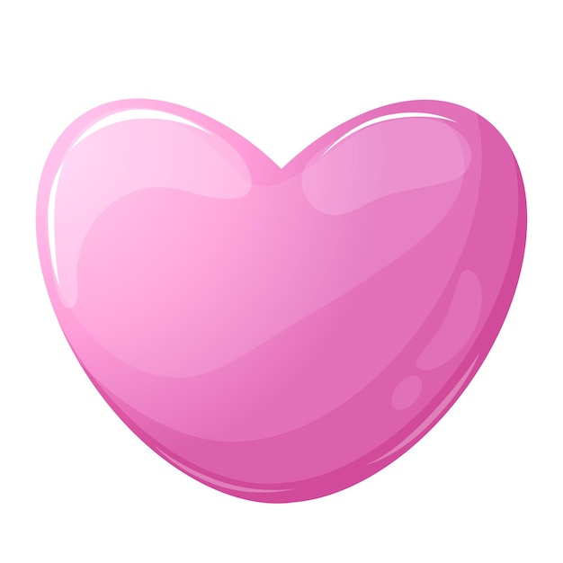 vector pink heart with highlights and shadows volumetric vector