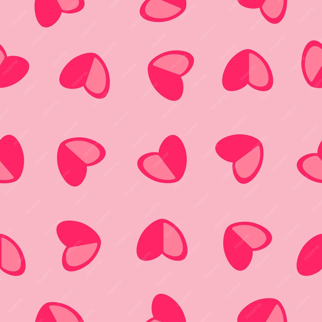 Premium Vector | Vector pink hearts seamless pattern