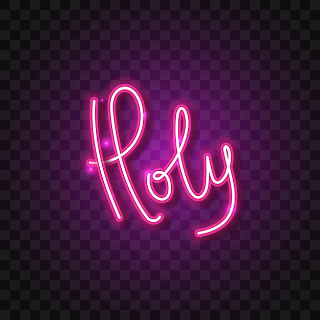 Vector vector of pink holy neon font