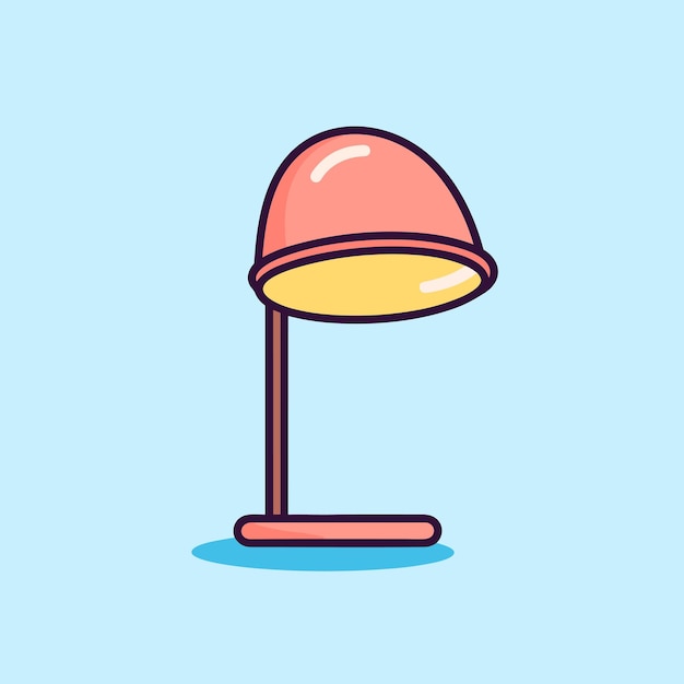 Vector of a pink lamp on a blue background with a modern and minimalist design