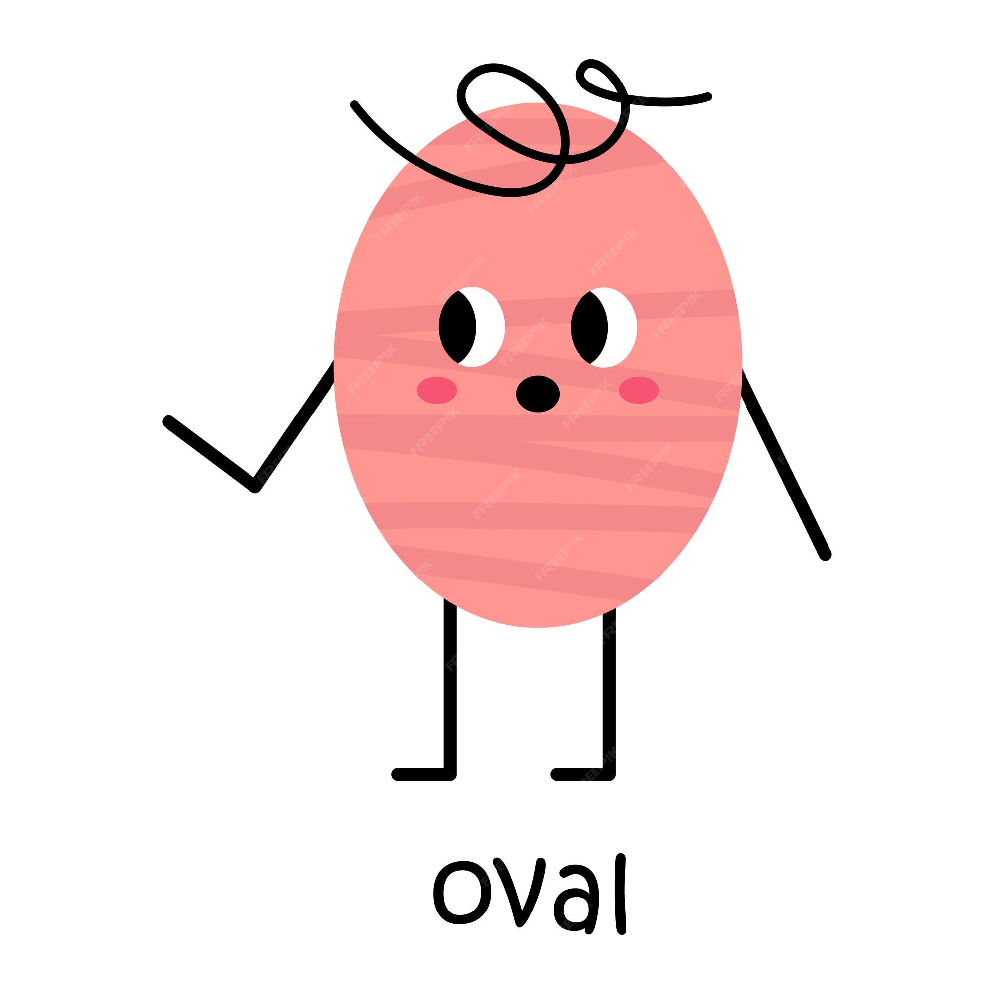 Premium Vector Vector pink oval character Cute geometric figure with