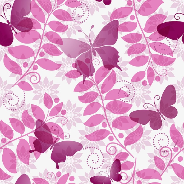 Vector pink spring seamless pattern