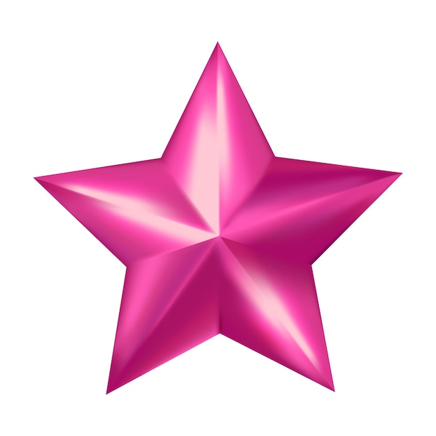 Vector pink star illustration on white background