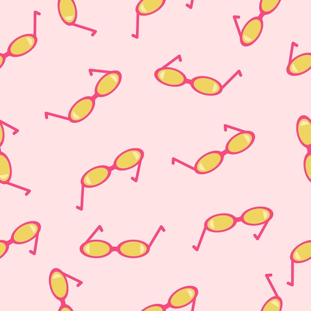 Vector pink sunglasses seamless pattern