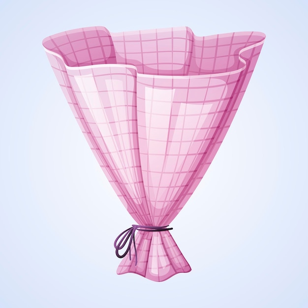 Векторная розовая оберточная бумага или упаковка для букета цветов