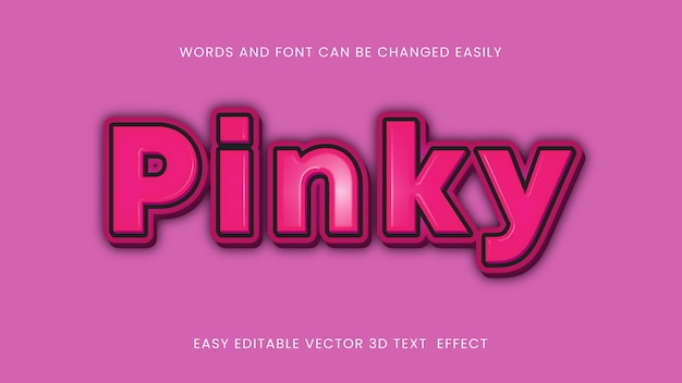 Vector pinky editable text effect style