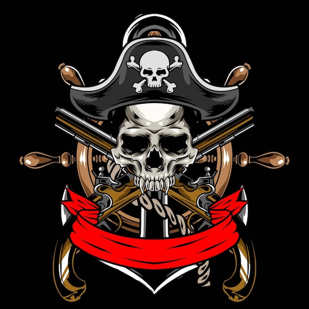 vector of pirates skull logo illustration