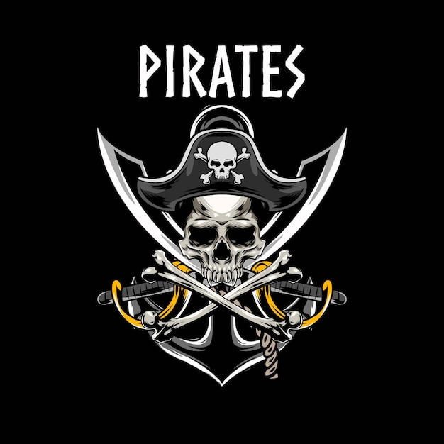 Vector of pirates skull logo illustration