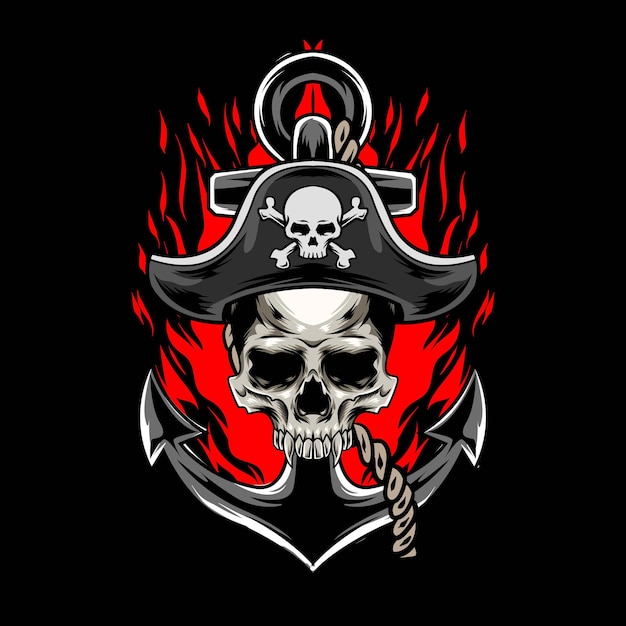 Vector of pirates skull logo illustration