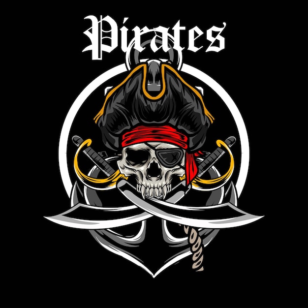 Vector of pirates skull logo illustration