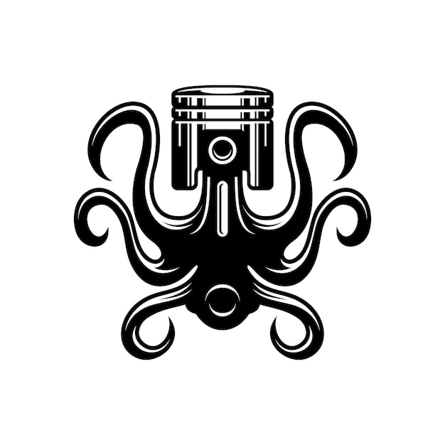 Vector vector piston in the shape of octopus tentacles