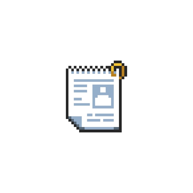 vector pixel art document icon