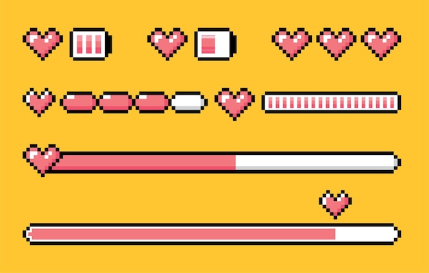 Vector Pixel Health Bar-collectie