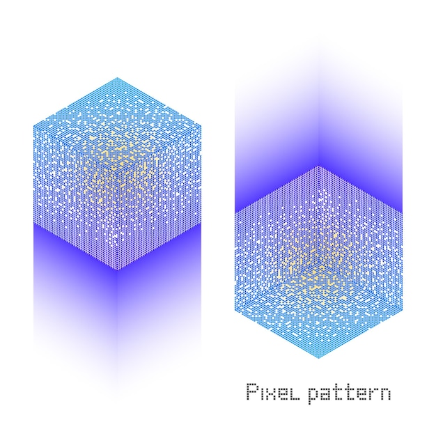 Vector pixel patroon achtergrond kleurverloop kubus vorm
