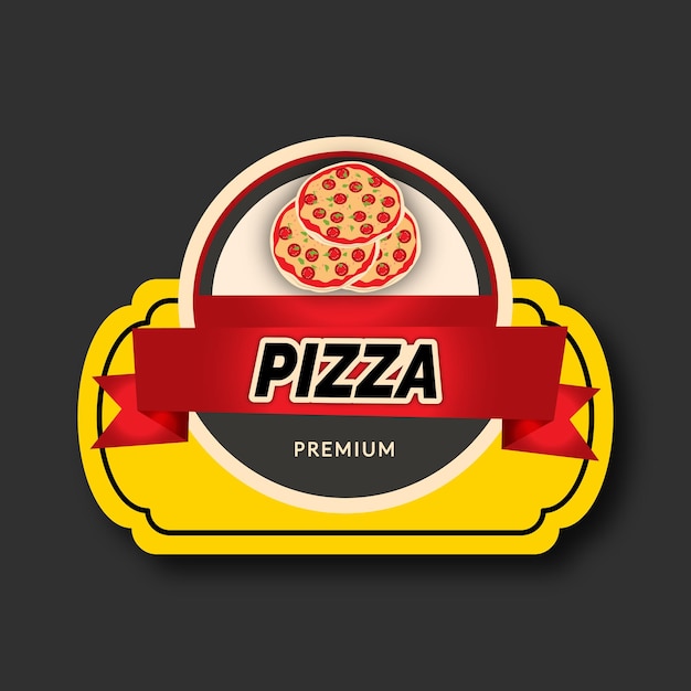 Vector vector pizza restaurant label logo design