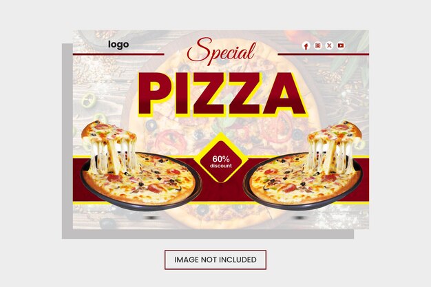 Vector vector pizza restaurant web banner collection with photos