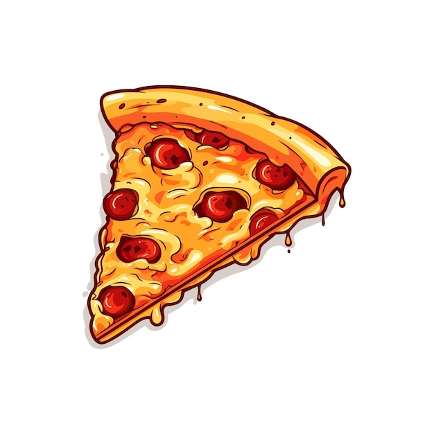 Vector vector pizza slice melted cartoon