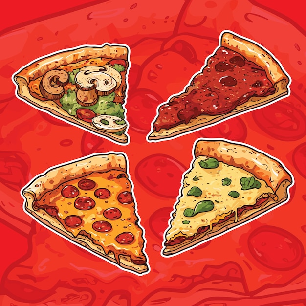 Vector pizza snijmachine voedsel illustratie