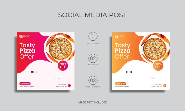 Vector vector pizza social media post design