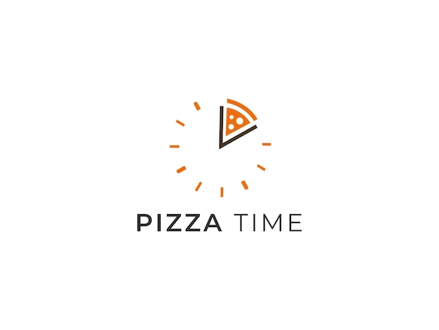 Vector pizza time logo design