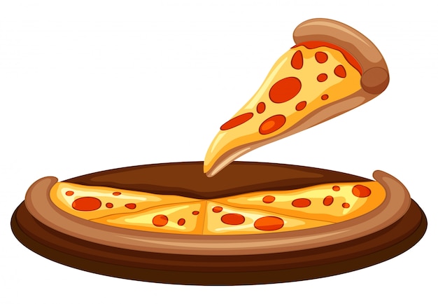 Vector a vector of pizza on white background