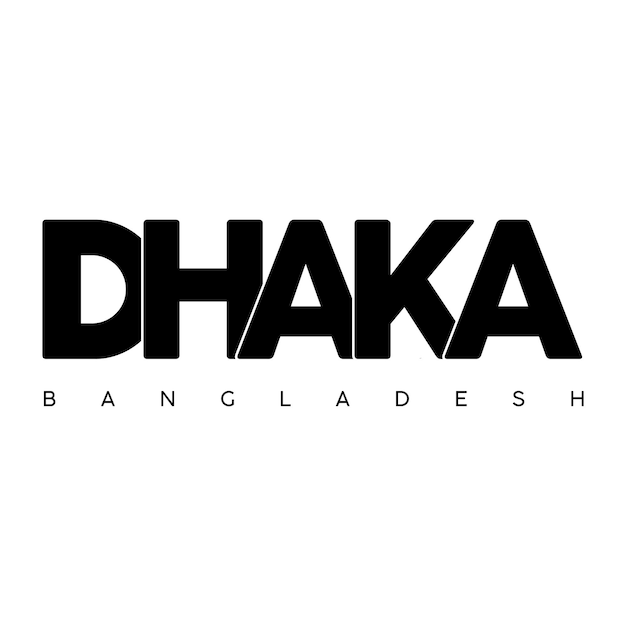 Vector Plaatsnaam Dhaka Bangladesh op een witte achtergrond