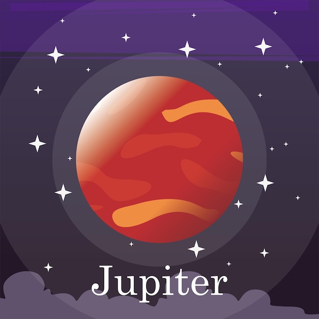 vector planet jupiter in the sky