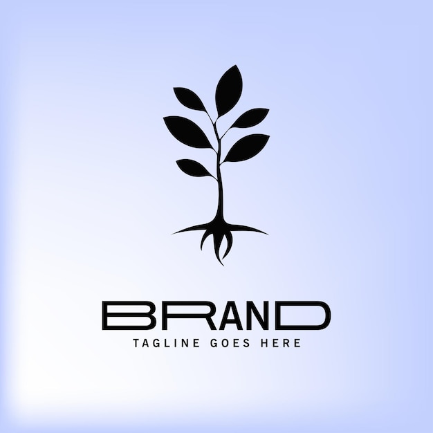 Vector plant silhouet ontwerp logo