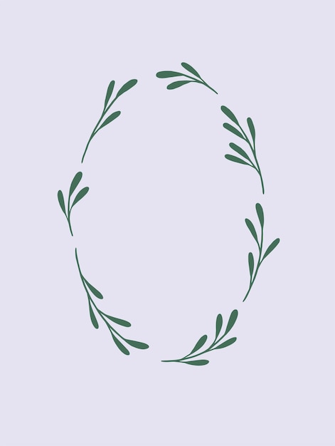 Vector plants frame illustration. Vintage wreath