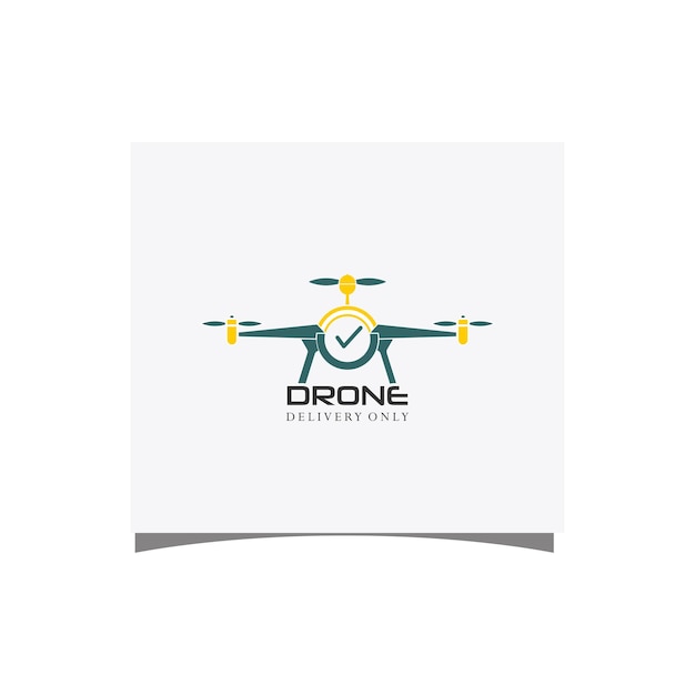 vector plat grafisch modern drone-logo en vliegtuigpictogram