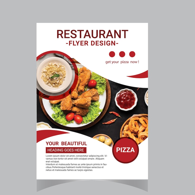 Vector vector plat ontwerp smakelijke voedsel poster sjabloon