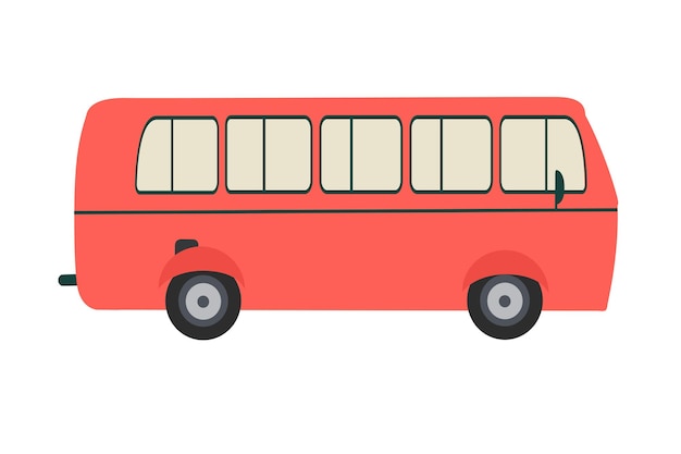 Vector vector plat openbaar busontwerp stadsbus vectorillustratie in moderne vlakke stijl