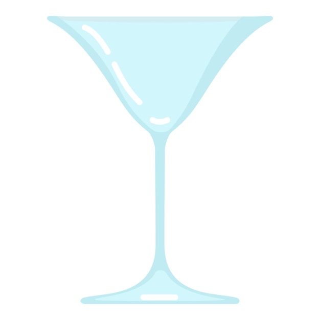 Vector plat pictogram leeg cocktailglas