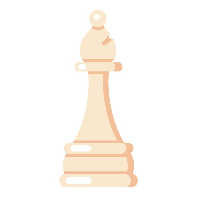 Vector plat schaken bisschop pictogram op witte achtergrond
