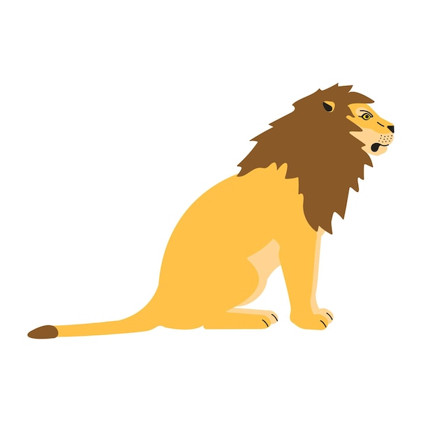 Vector plat zittende leeuw