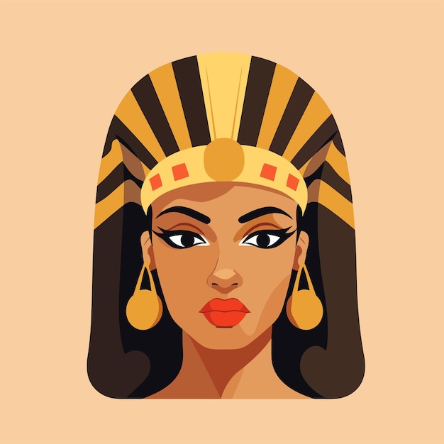 Vector platte Afrikaanse Cleopatra illustratie