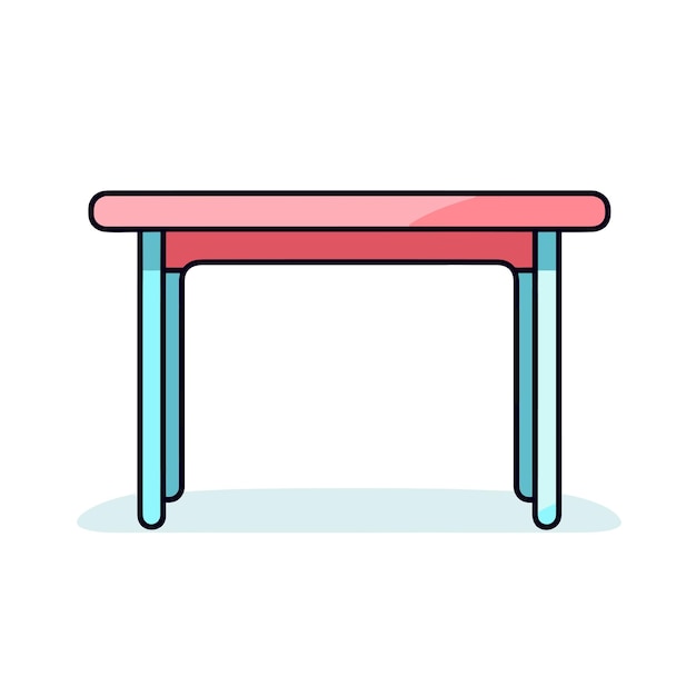 Vector platte icoon van een kleurrijke tafel met een uniek design