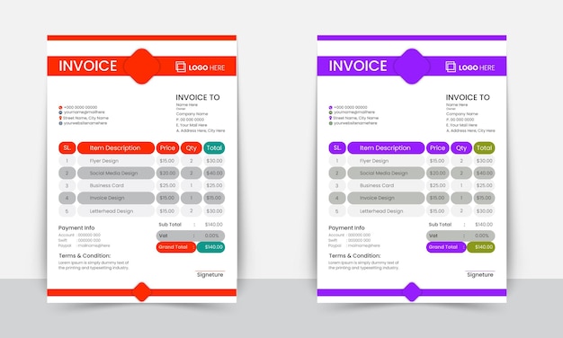 Vector vector platte ontwerp geometrische onroerend goed factuur